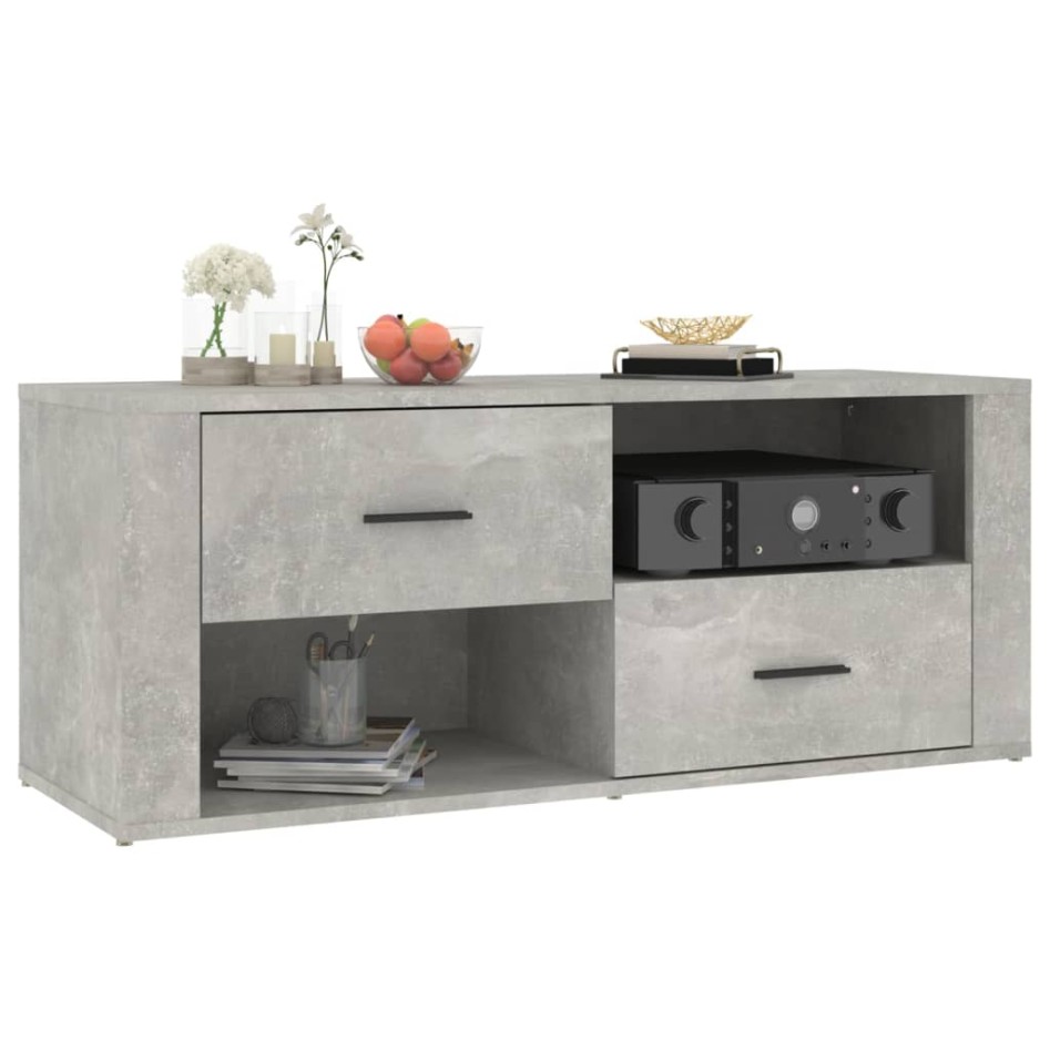 Mueble para TV contrachapada gris hormigón 100x35x40