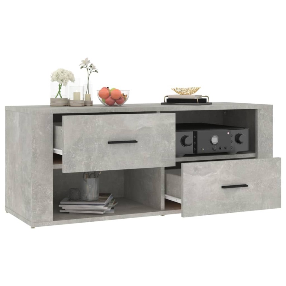 Mueble para TV contrachapada gris hormigón 100x35x40