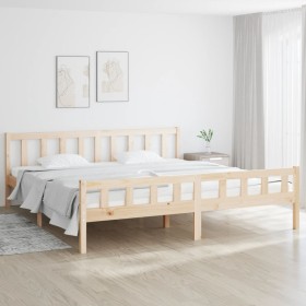 Estructura de cama de madera maciza 160x200