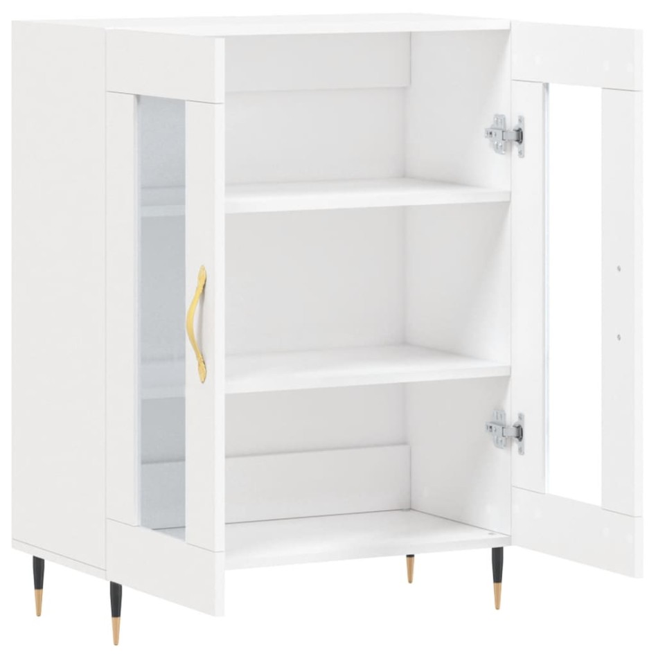 Aparador de madera de ingeniería blanco 69,5x34x90