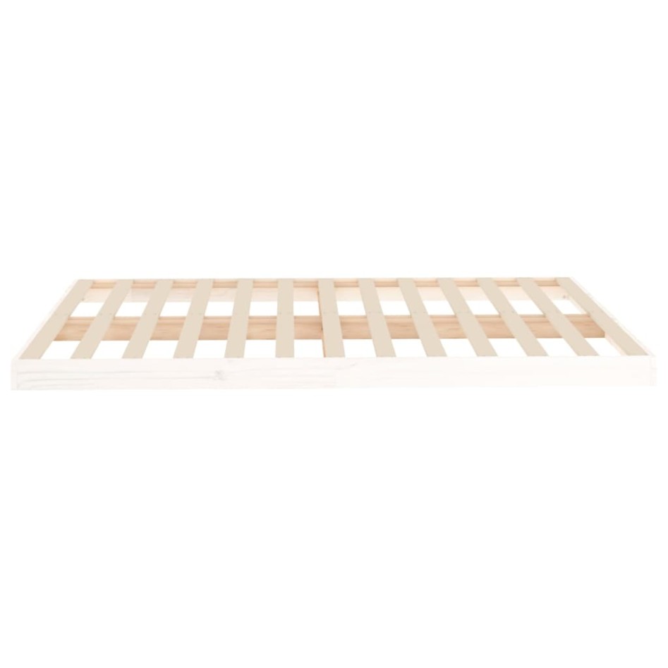 Estructura de cama sin colchón madera de pino blanca 140x190
