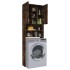 Armario de lavadora color roble ahumado 64x24x190