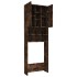 Armario de lavadora color roble ahumado 64x24x190