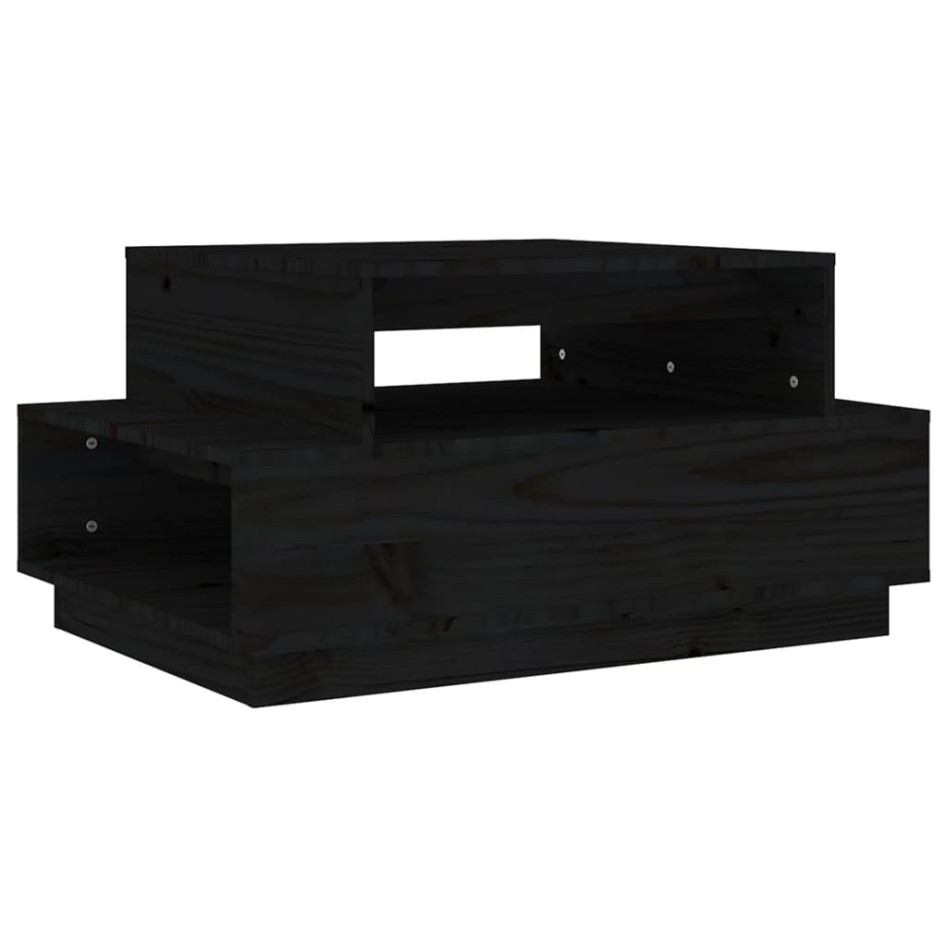 Mesa de centro madera maciza de pino negro 80x55x40,5