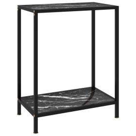 Mesa de consola negro vidrio templado 60x35x75