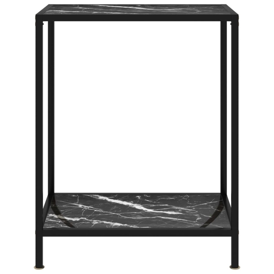 Mesa de consola negro vidrio templado 60x35x75