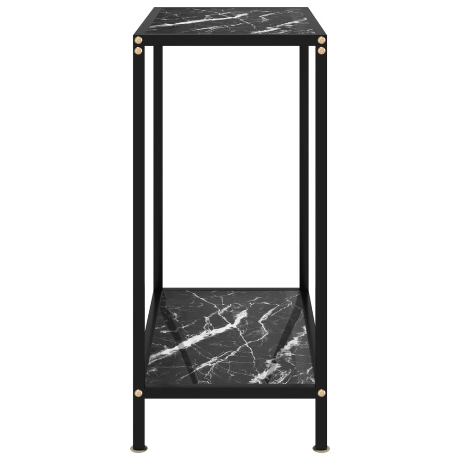 Mesa de consola negro vidrio templado 60x35x75