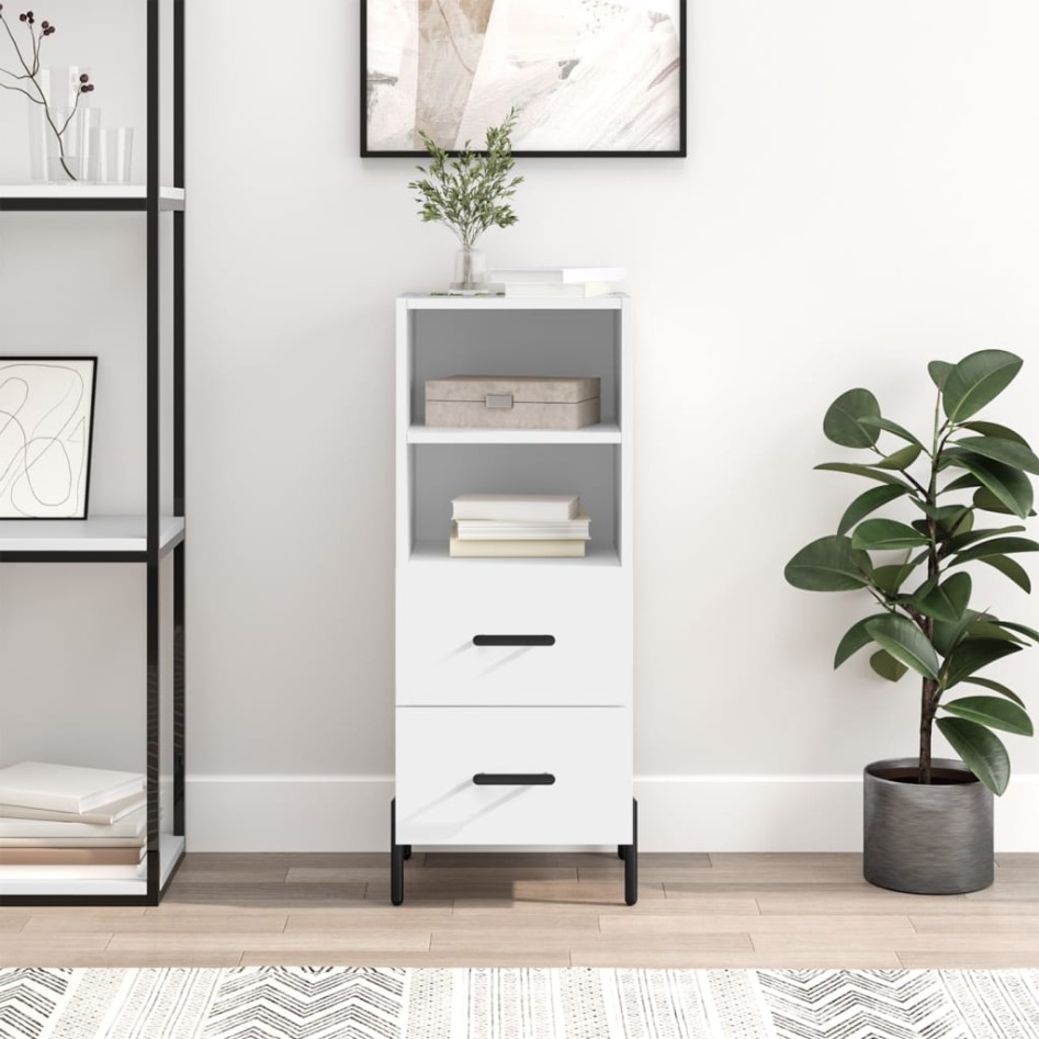 Aparador madera de ingeniería blanco 34,5x34x90