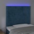 Cabecero con luces LED terciopelo azul oscuro 80x5x118/128