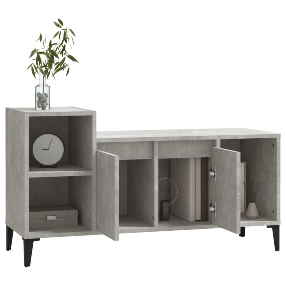 Mueble para TV madera contrachapada gris hormigón 100x35x55