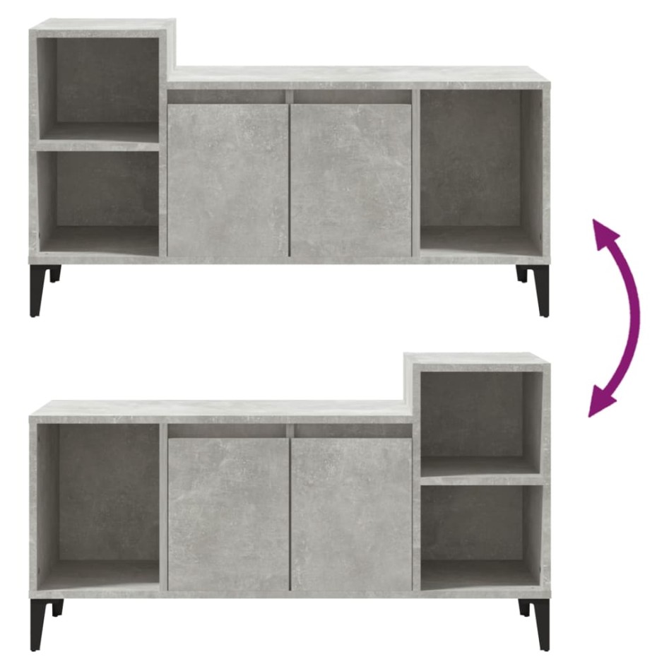Mueble para TV madera contrachapada gris hormigón 100x35x55