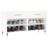 Banco zapatero madera de ingeniería blanco 102x35x55