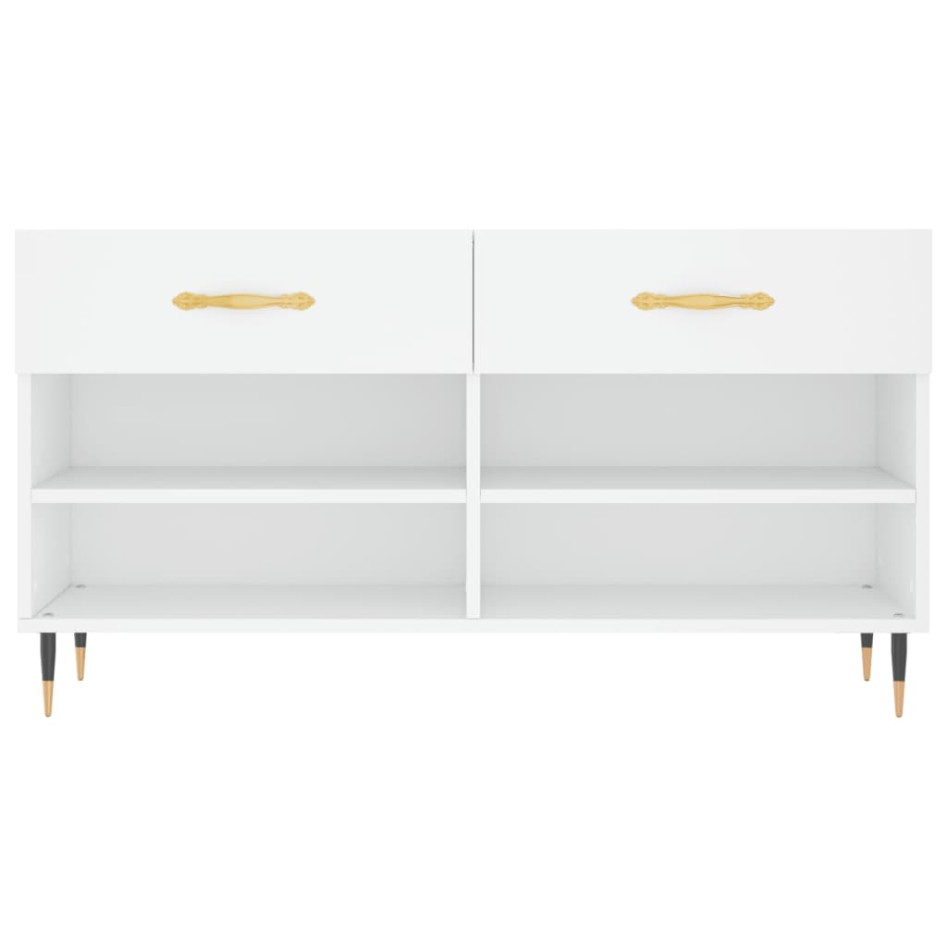 Banco zapatero madera de ingeniería blanco 102x35x55