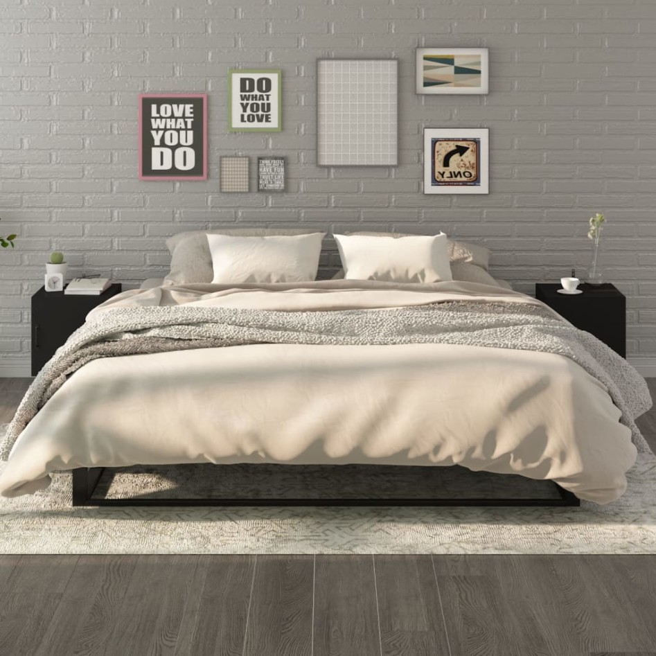 Mesitas de noche 2 unidades madera contrachapada