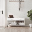 Banco zapatero madera de ingeniería blanco 102x35x55 cm