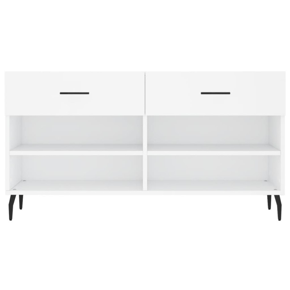 Banco zapatero madera de ingeniería blanco 102x35x55