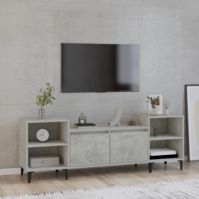 Mueble para TV madera contrachapada gris hormigón 160x35x55
