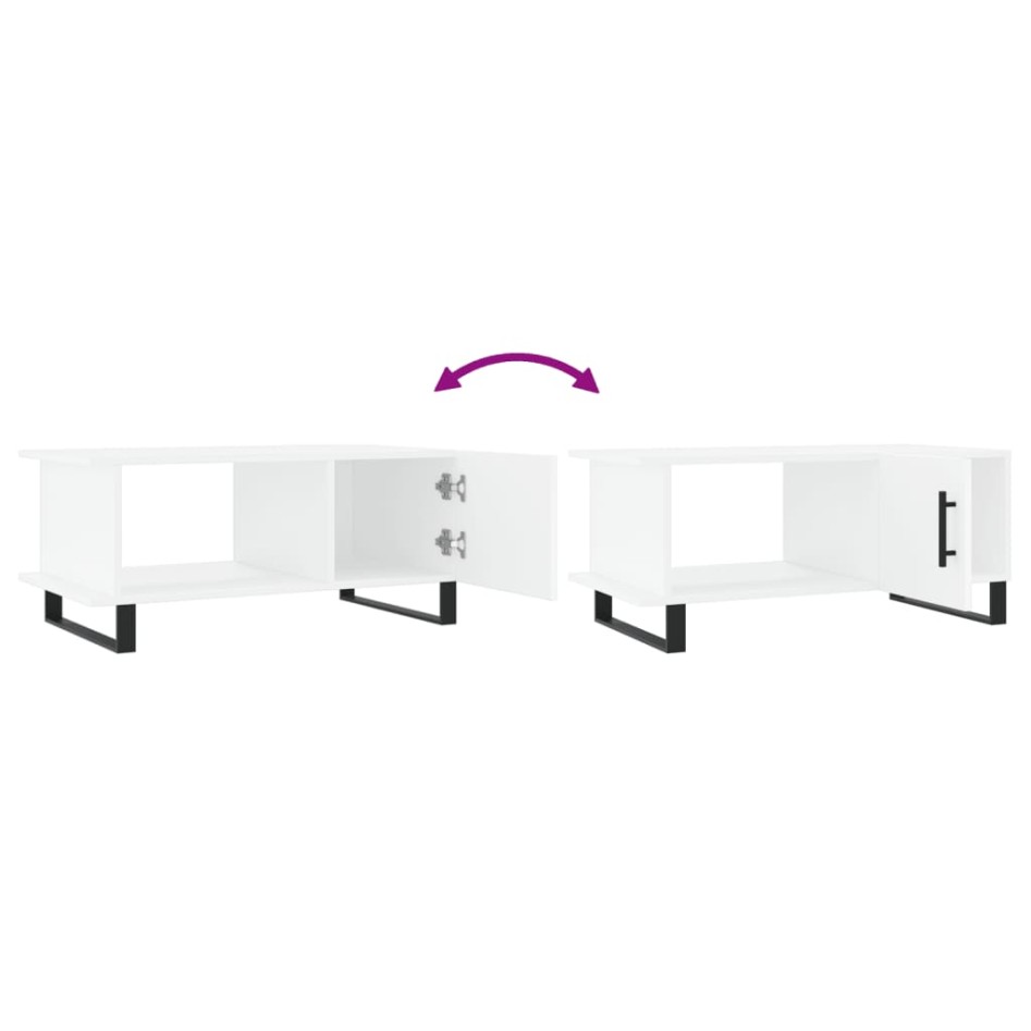 Mesa de centro madera contrachapada blanco 90x50x40