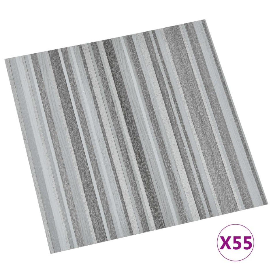 Lamas para suelo autoadhesivas 55 uds PVC gris claro 5,11