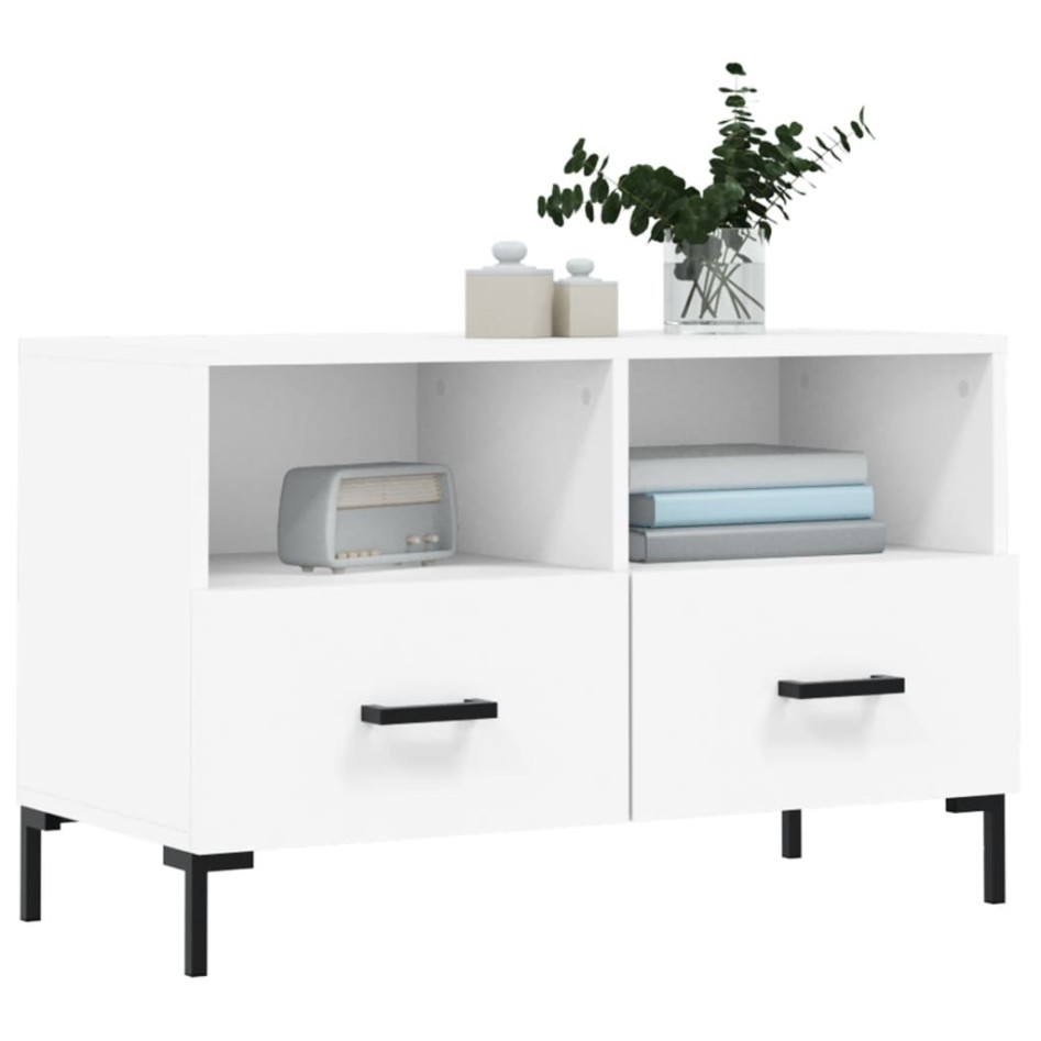 Mueble para TV madera contrachapada blanco 80x36x50