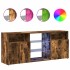 Mueble de TV con luces LED roble ahumado 120x30x50