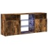 Mueble de TV con luces LED roble ahumado 120x30x50