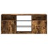 Mueble de TV con luces LED roble ahumado 120x30x50