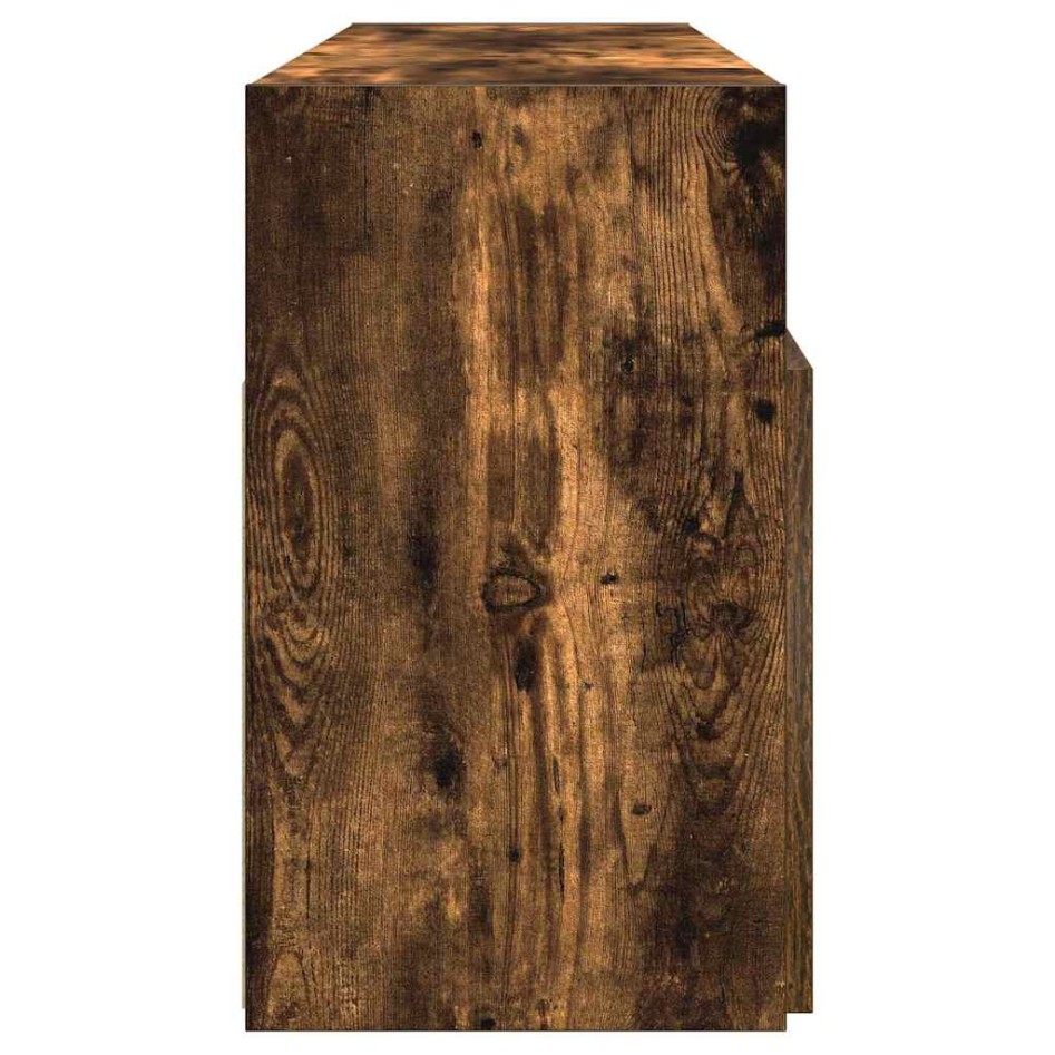 Mueble de TV con luces LED roble ahumado 120x30x50