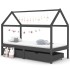 Estructura de cama infantil y cajones madera pino gris