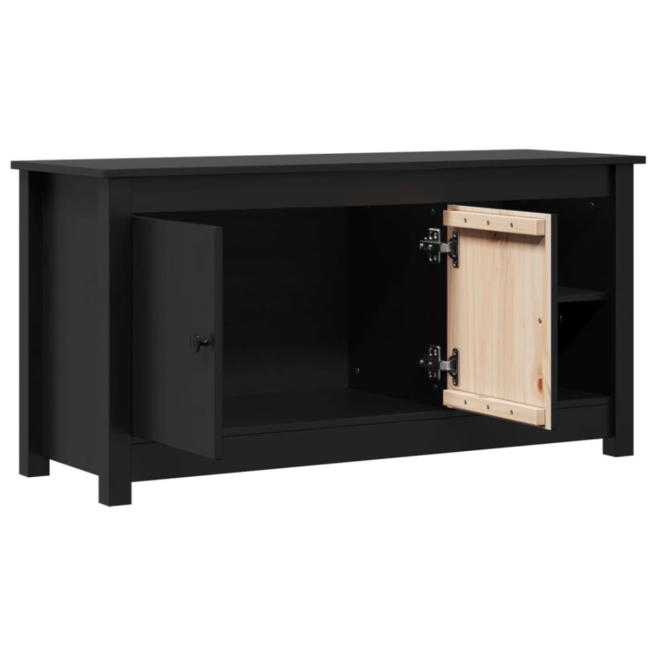 Mueble de TV de madera maciza de pino negro 103x36,5x52