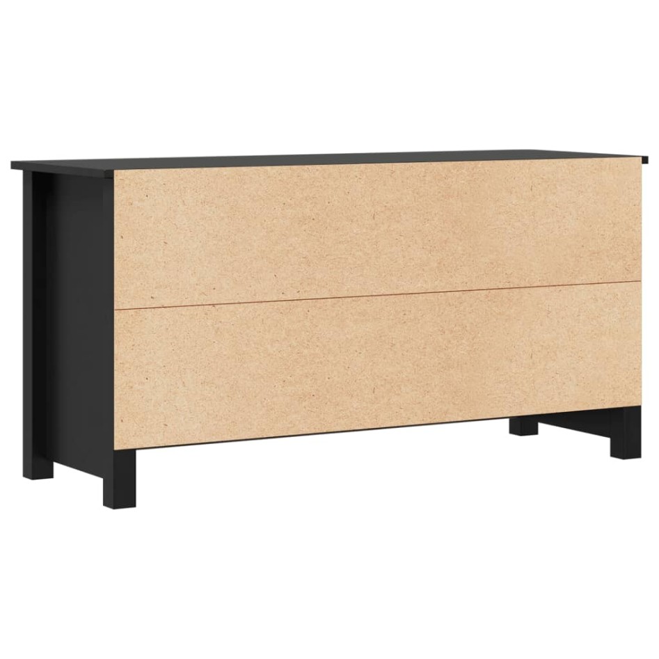 Mueble de TV de madera maciza de pino negro 103x36,5x52