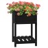 Jardinera con estante madera maciza de pino negro 54x54x81