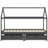 Estructura de cama infantil y cajones madera pino gris