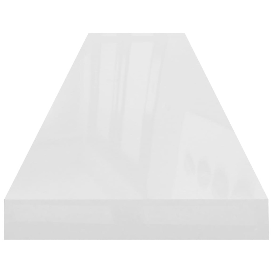 Estante flotante pared 2 uds MDF blanco brillo 120x23,5x3,8