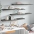 Estante flotante de pared 4 uds MDF gris brillo 120x23,5x3,8