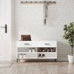 Banco zapatero madera de ingeniería blanco 102x35x55 cm