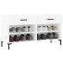Banco zapatero madera de ingeniería blanco 102x35x55
