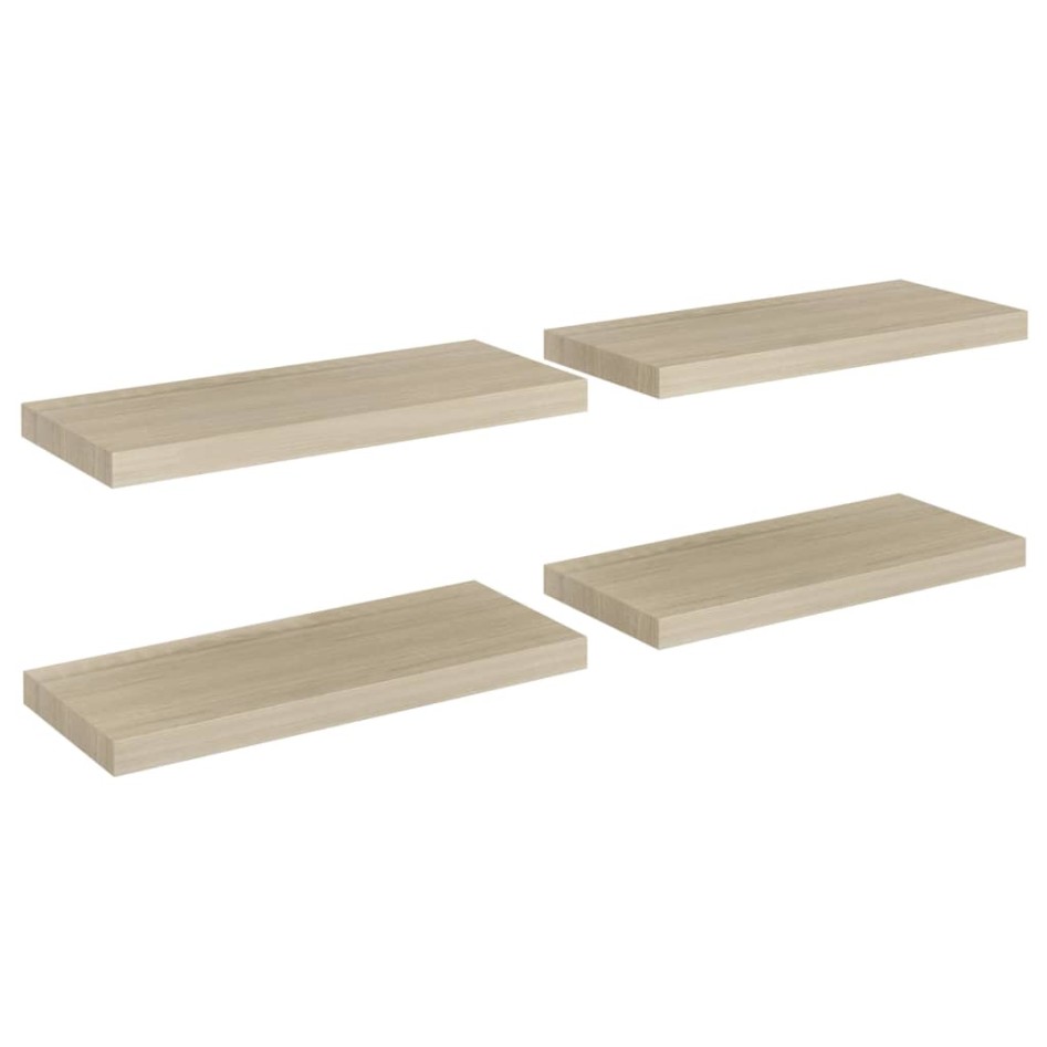 Estante flotante de pared 4 uds MDF roble 60x23,5x3,8
