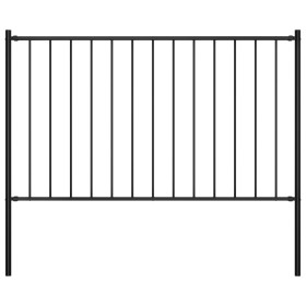 Panel valla y postes acero recubrimiento polvo negro