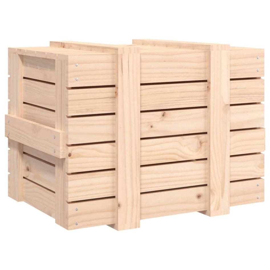 Caja de almacenaje madera maciza de pino 58x40,5x42