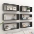 Estante cubo de pared 6 uds contrachapado negro 60x15x23