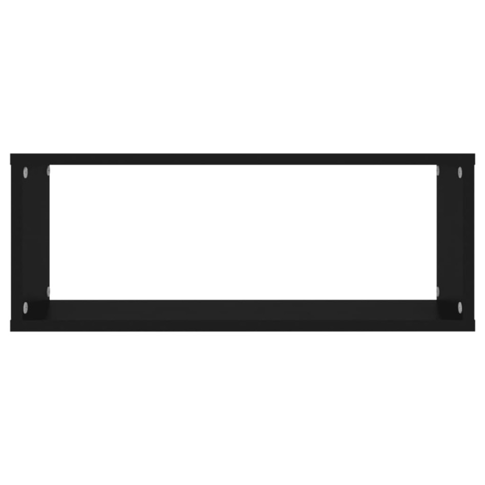 Estante cubo de pared 6 uds contrachapado negro 60x15x23