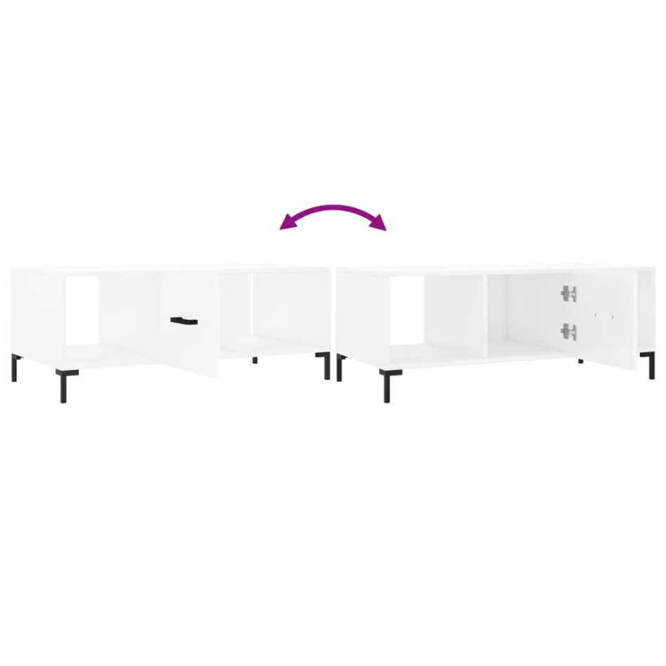 Mesa de centro madera contrachapada blanco 102x50x40