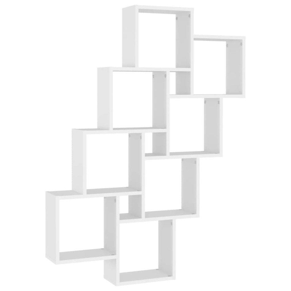 Estante de cubo pared madera contrachapada blanco 90x15x119
