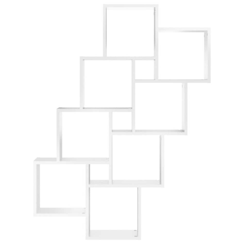 Estante de cubo pared madera contrachapada blanco 90x15x119