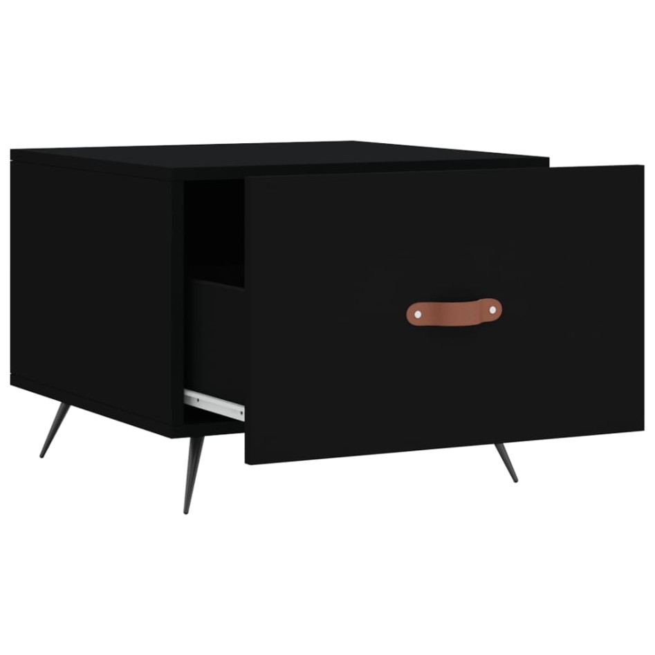 Mesas de centro 2 uds madera de ingeniería negro 50x50x40