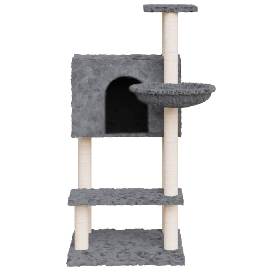 Rascador para gatos con postes de sisal gris oscuro 108,5