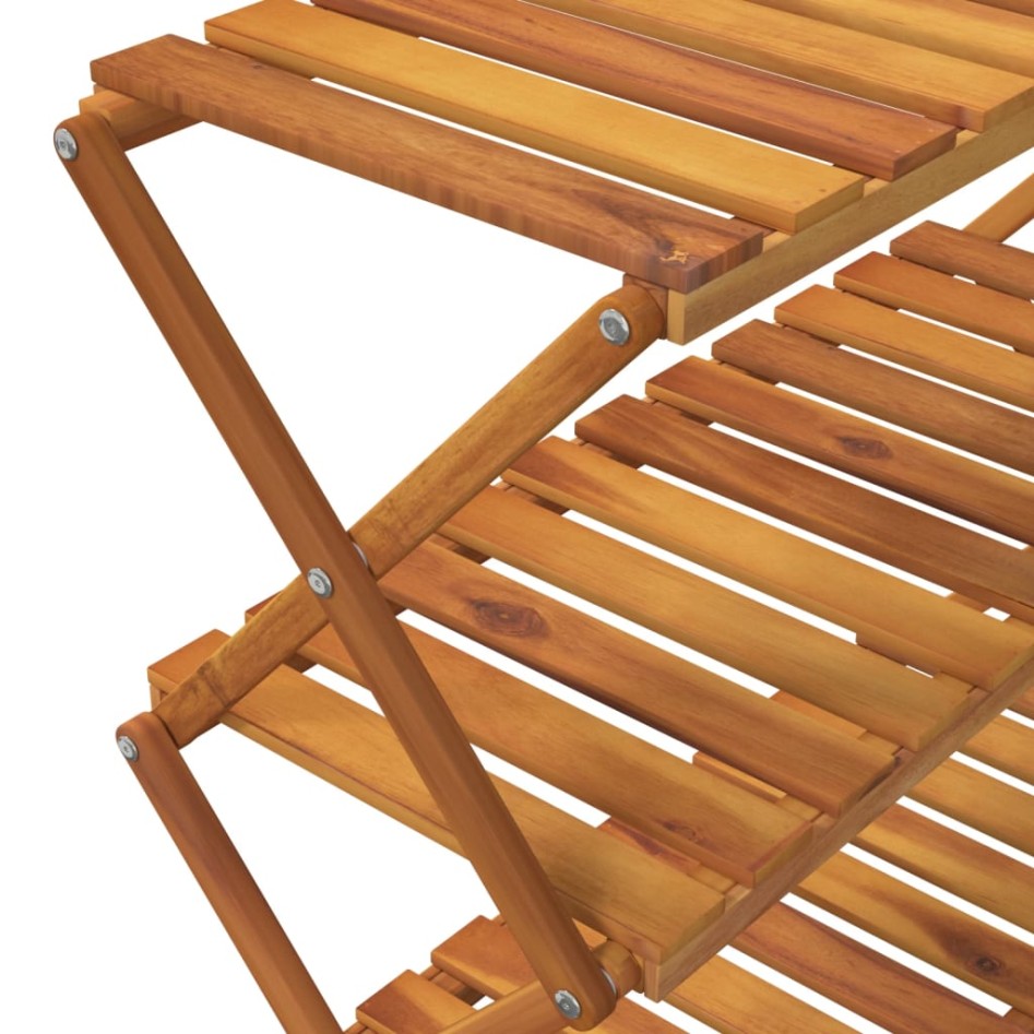 Estantería plegable 3 alturas madera acacia marrón 70x31x63