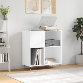 Mueble para discos madera contrachapada blanco 84,5x38x89