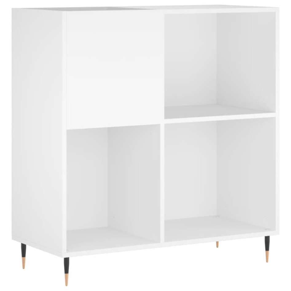 Mueble para discos madera contrachapada blanco 84,5x38x89